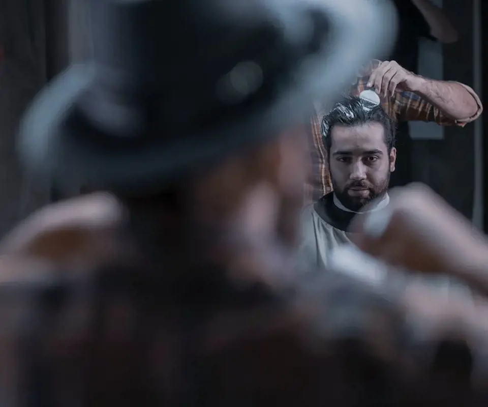 Man using private label barber products